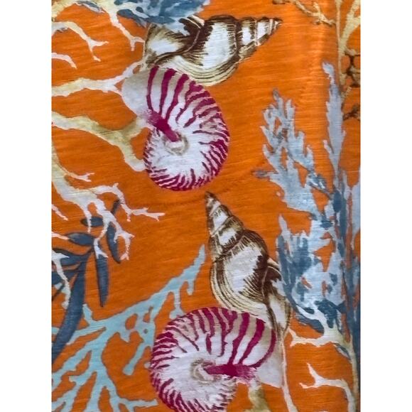 Chico's orange trapeze tunic, vacation, resort, tropical, colorful, nautical - Picture 5 of 7